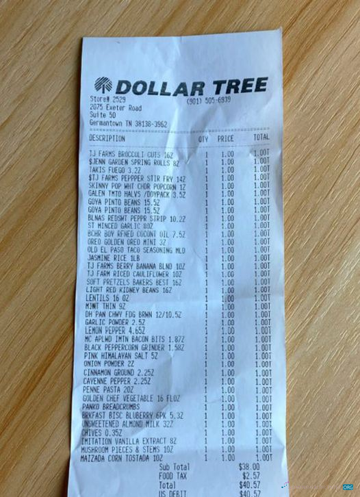 Download Dollar tree store payment receipt Photoshop template